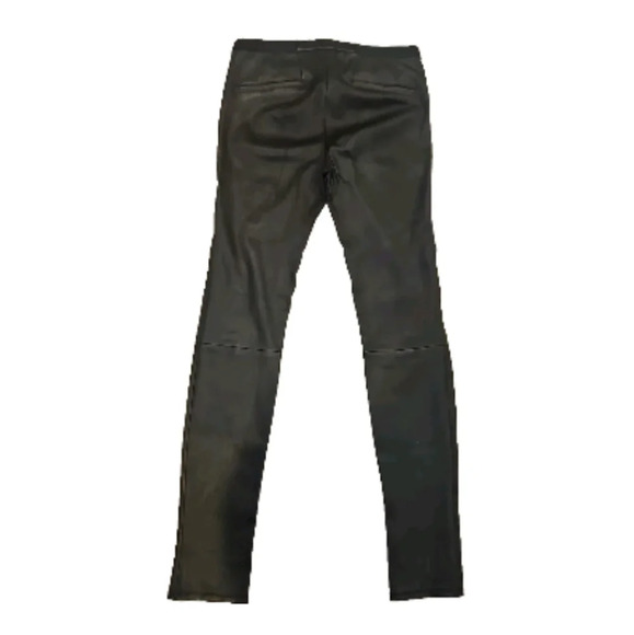 Helmut Lang Black Leggings High-Waisted Form-Fitting Leather-Like Pants - Picture 5 of 16